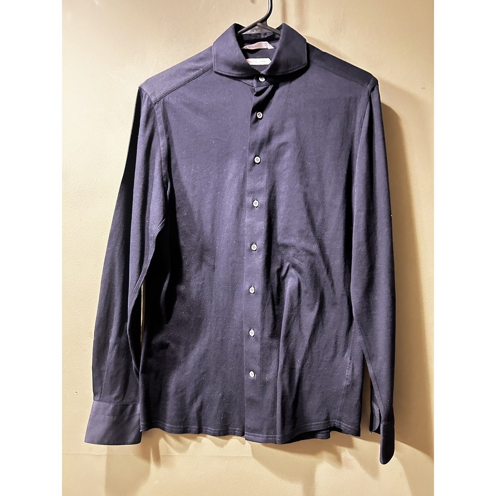 Suitsupply Shirt Navy Blue Extra Slim Fit Casual Mens Sz 37/38 14.5/15 Button Up